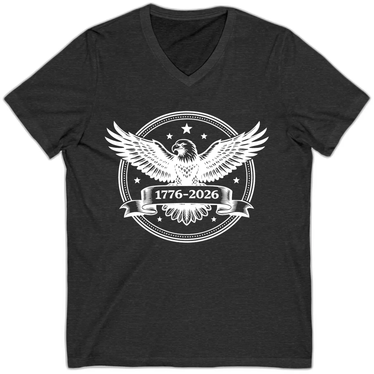 America's 250th Anniversary Eagle V-Neck in Dark Grey Heather