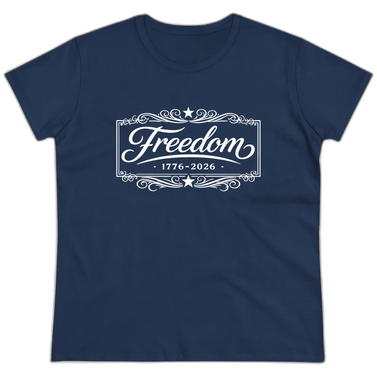 Freedom 250th Anniversary Ladies Tee in Navy