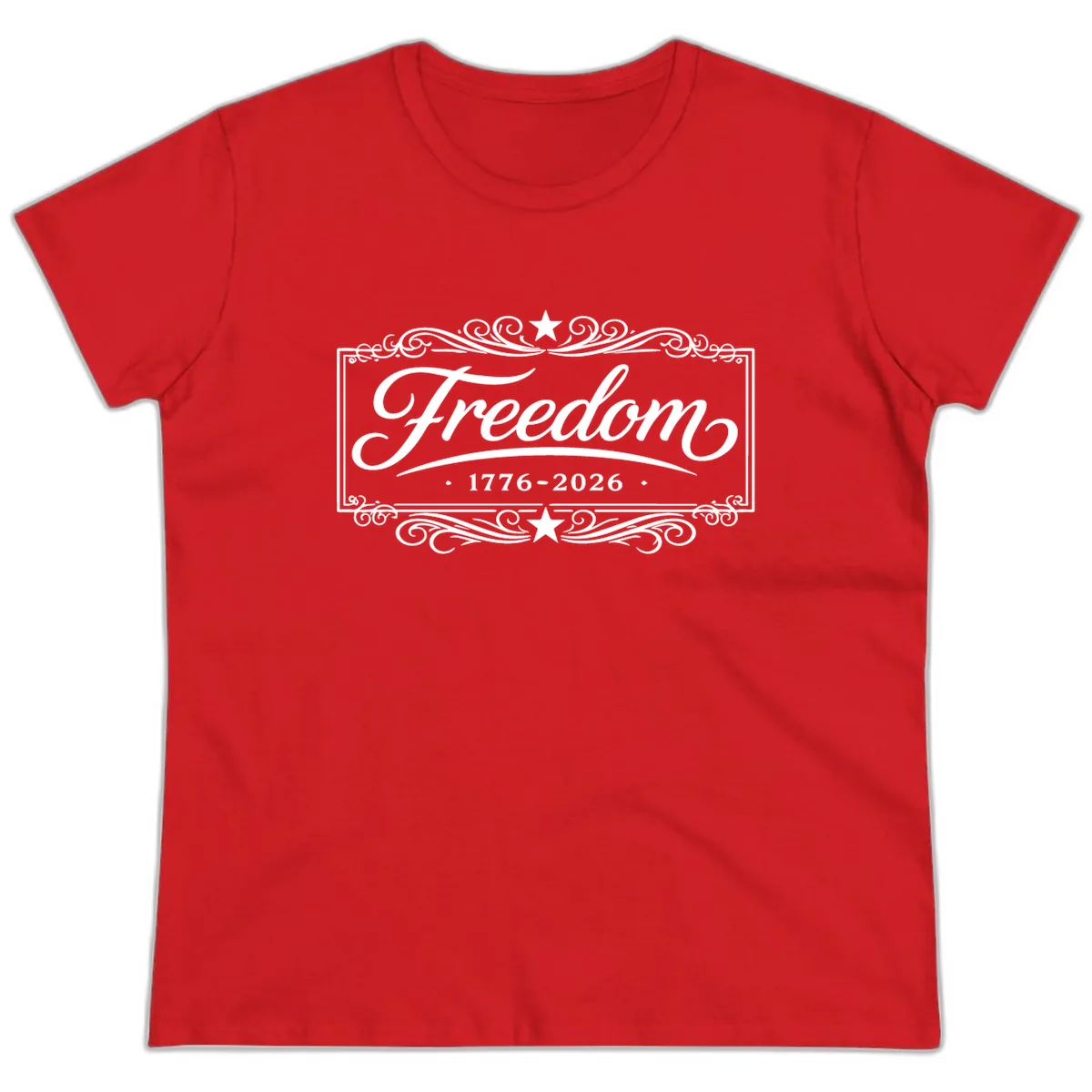 Freedom 250th Anniversary Ladies Tee in Red