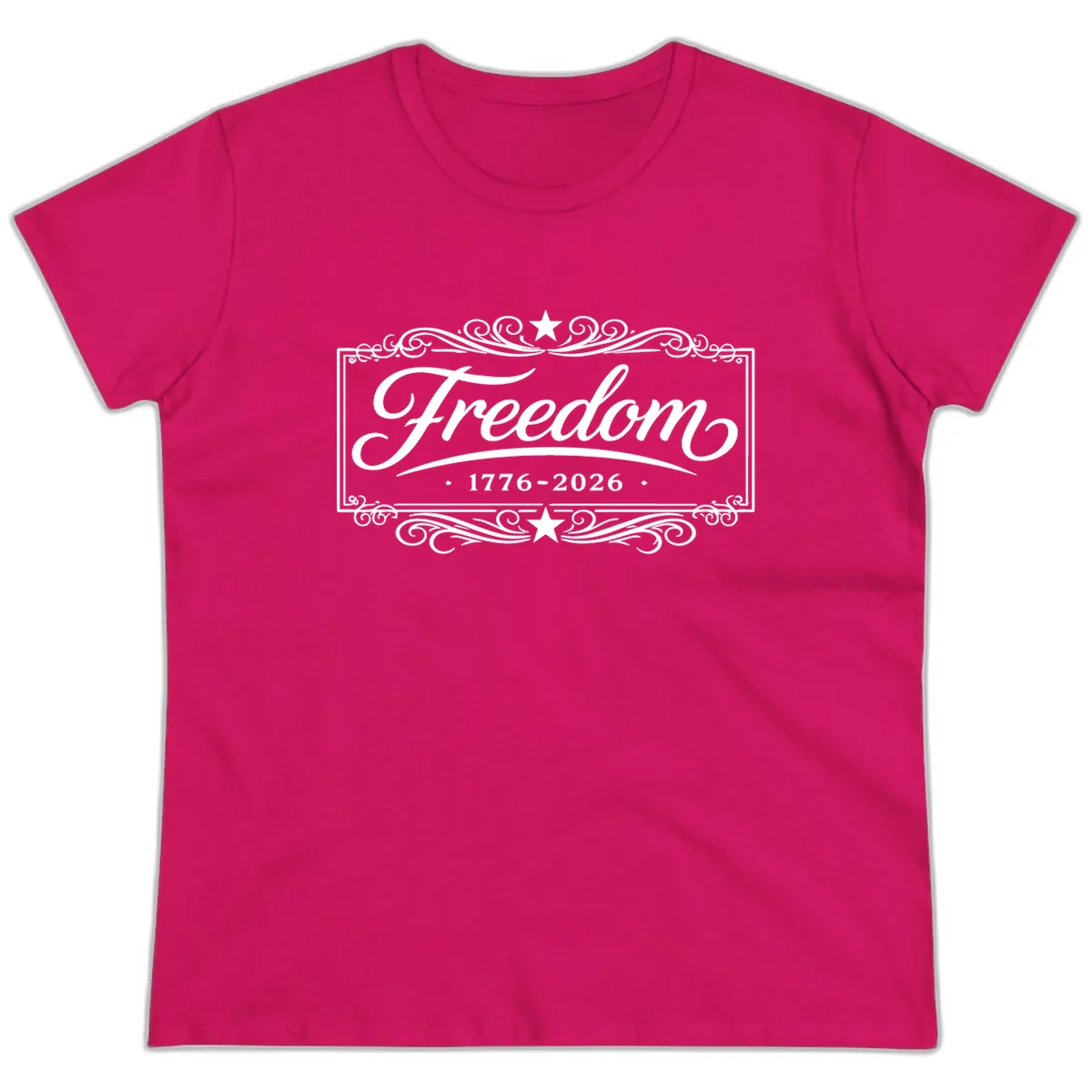 Freedom 250th Anniversary Ladies Tee in Heliconia