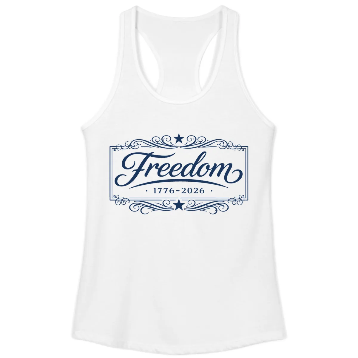 Freedom 250th Anniversary Ladies Tank in White