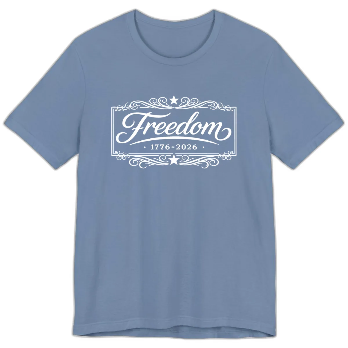 Freedom 250th Anniversary Premium T-Shirt in Steel Blue
