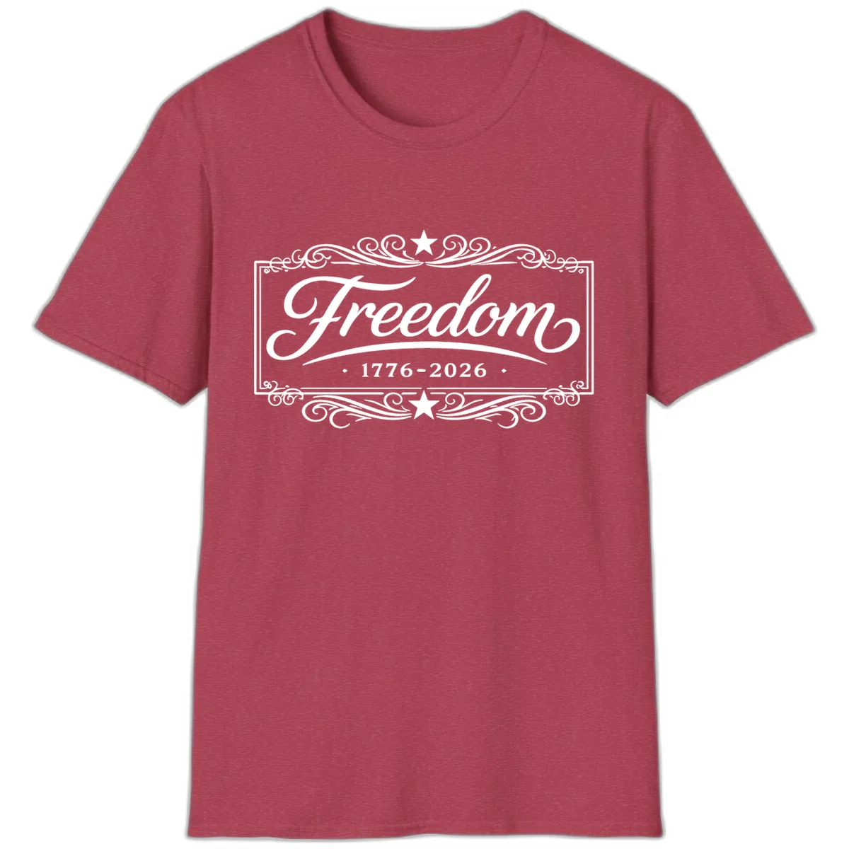 Freedom 250th Anniversary T-Shirt in Heather Cardinal