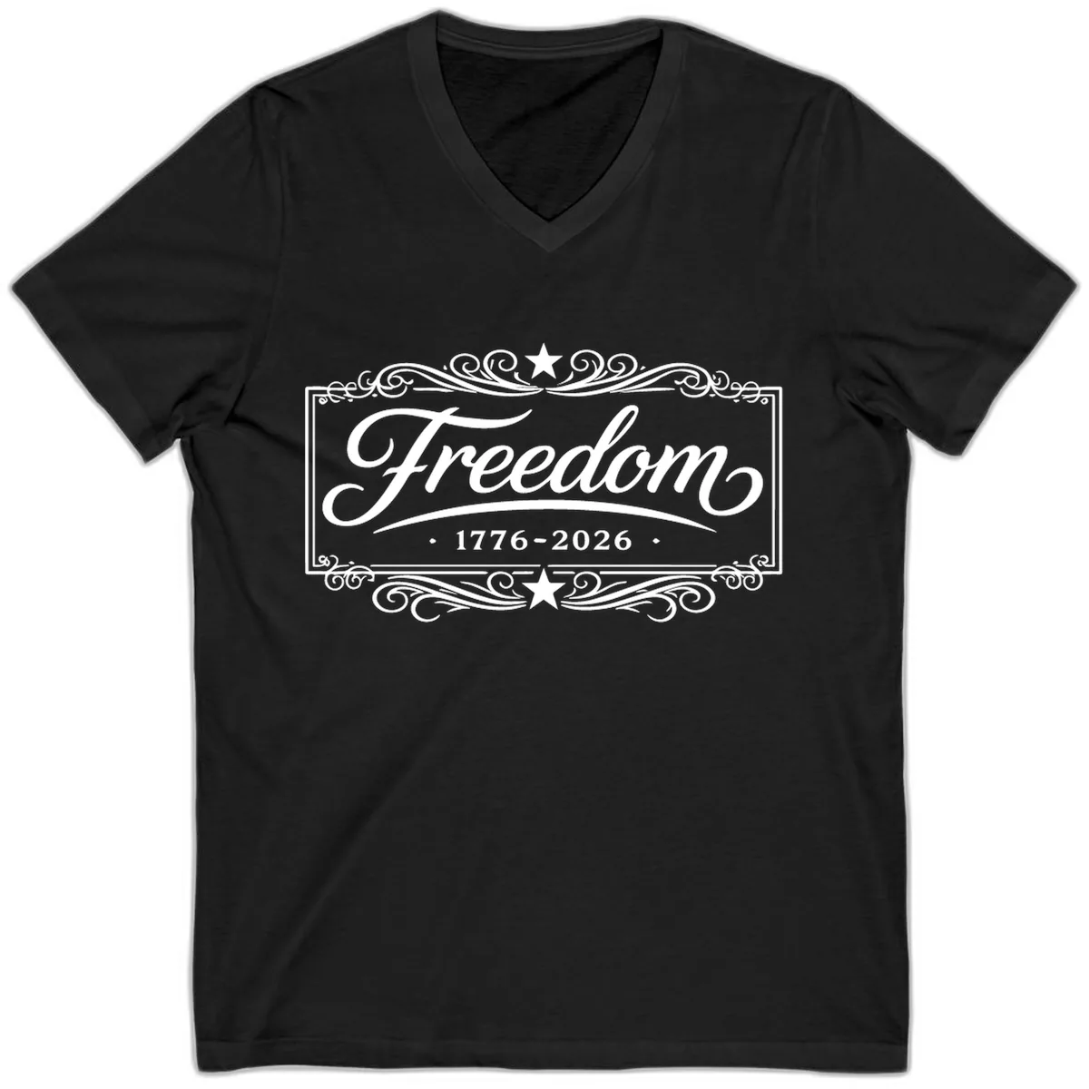 Freedom 250th Anniversary V-Neck in Black