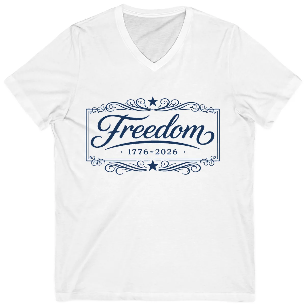 Freedom 250th Anniversary V-Neck in White