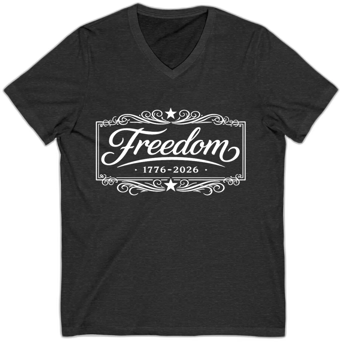 Freedom 250th Anniversary V-Neck in Dark Grey Heather