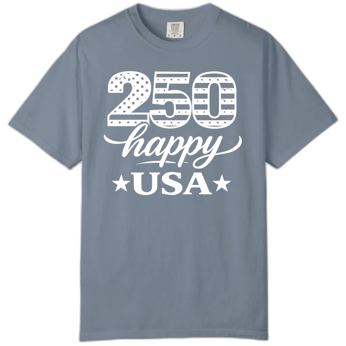 America's 250th Happy USA Celebration Comfort Color in Blue Jean