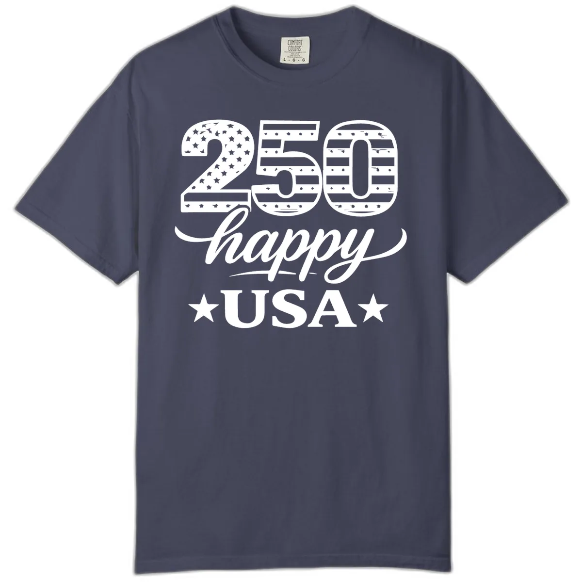America's 250th Happy USA Celebration Comfort Color in Denim