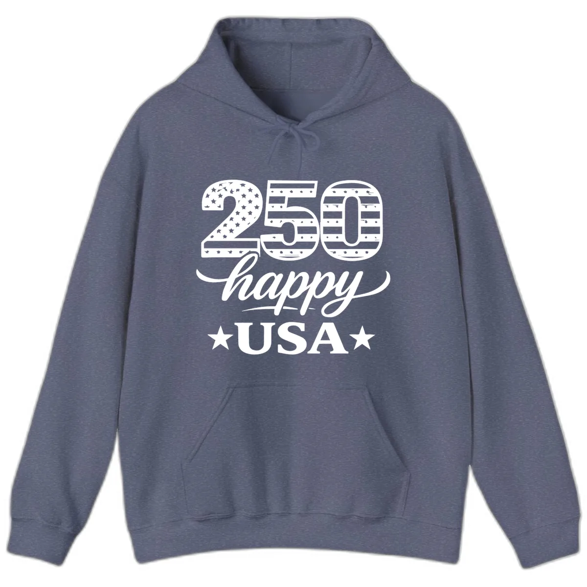 America's 250th Happy USA Celebration Hoodie in Heather Navy
