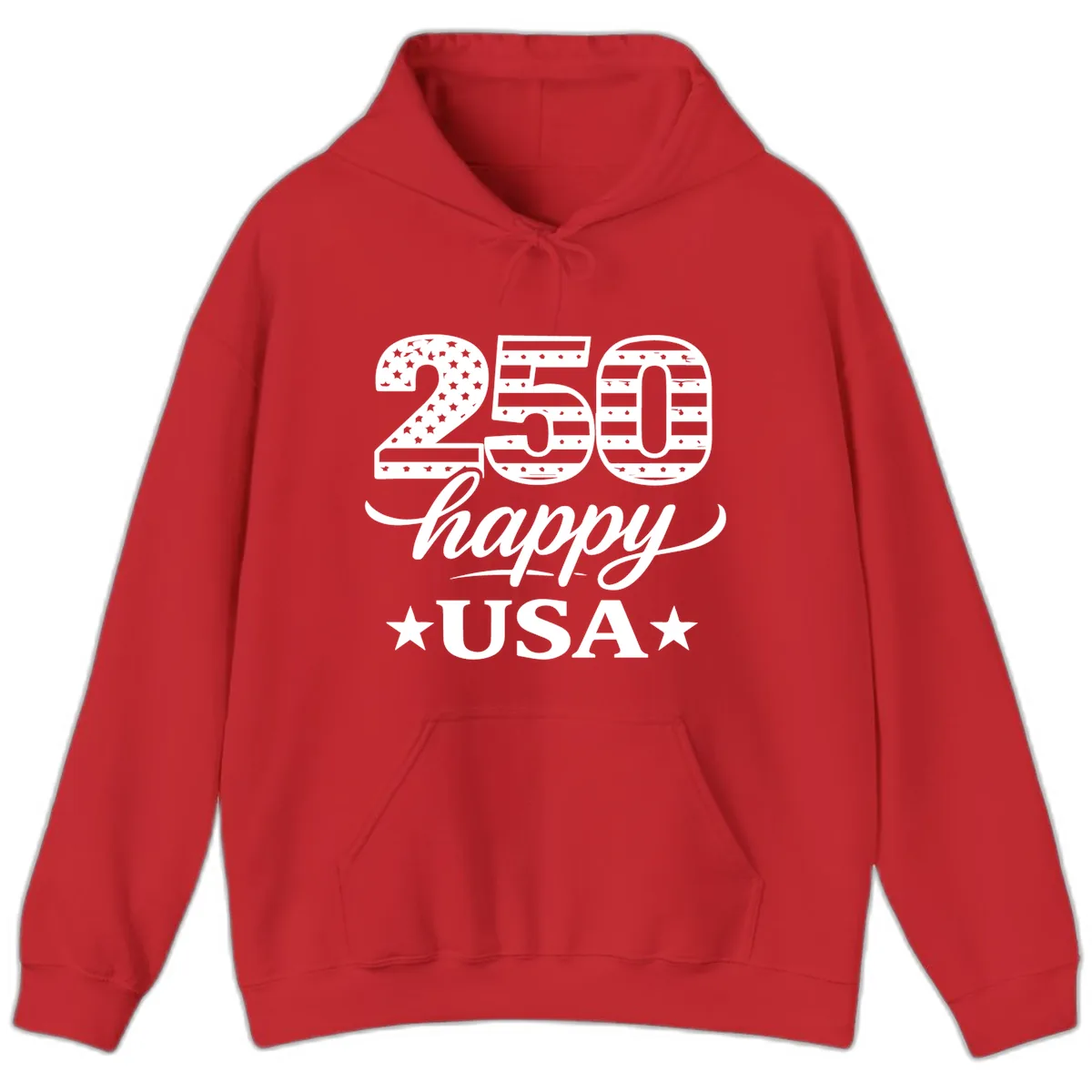 America's 250th Happy USA Celebration Hoodie in Red