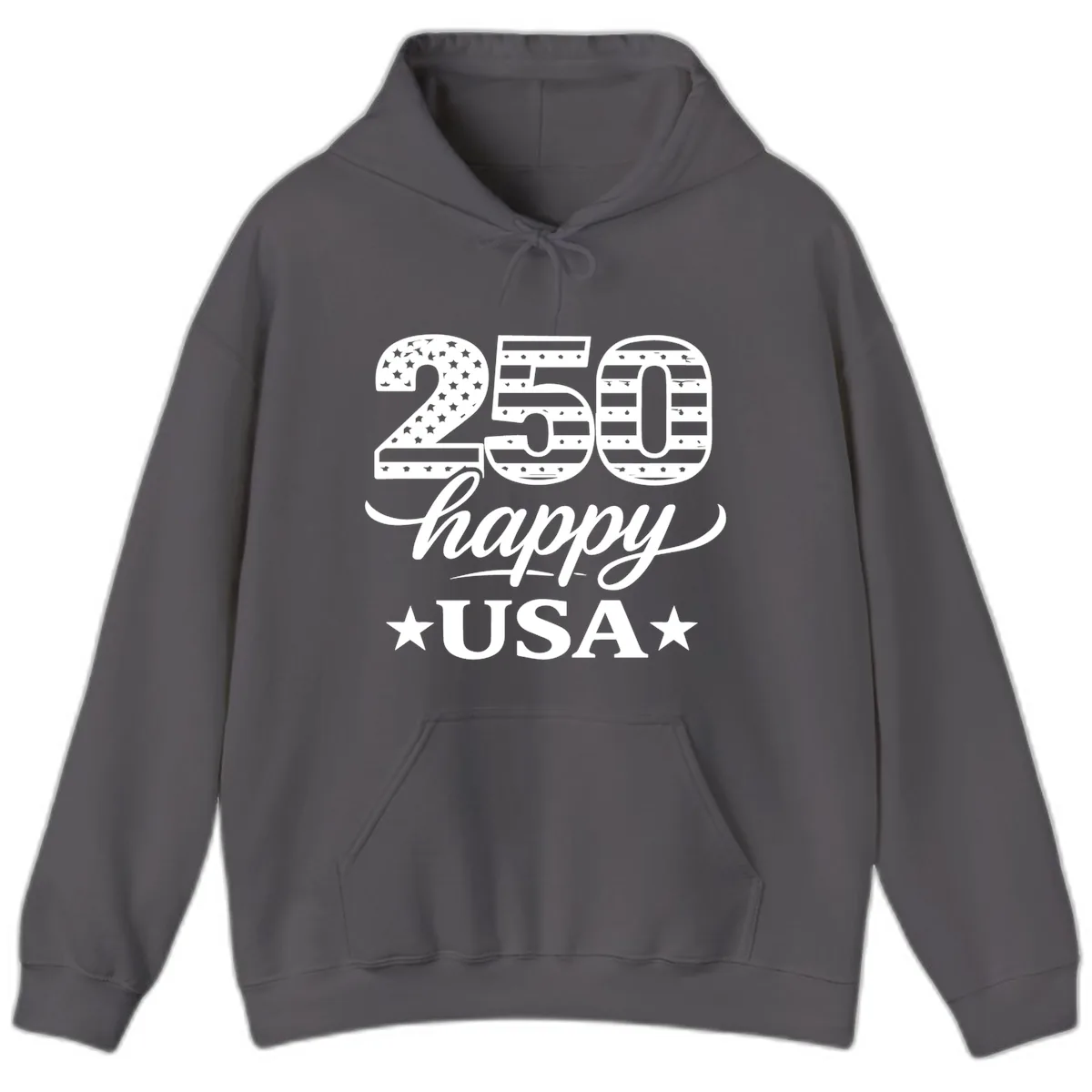America's 250th Happy USA Celebration Hoodie in Charcoal