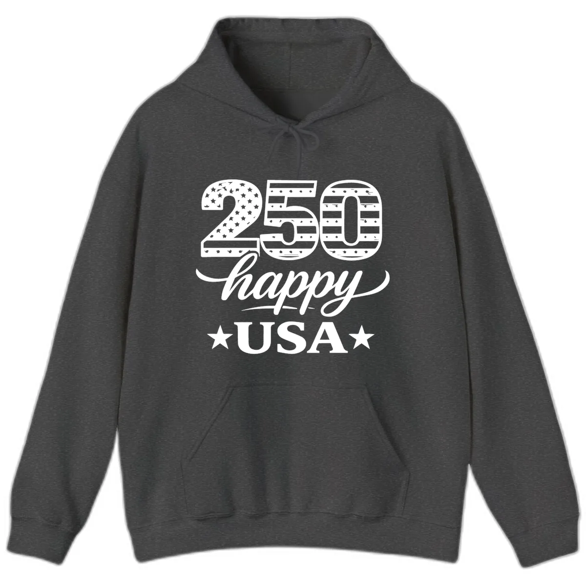 America's 250th Happy USA Celebration Hoodie in Dark Heather