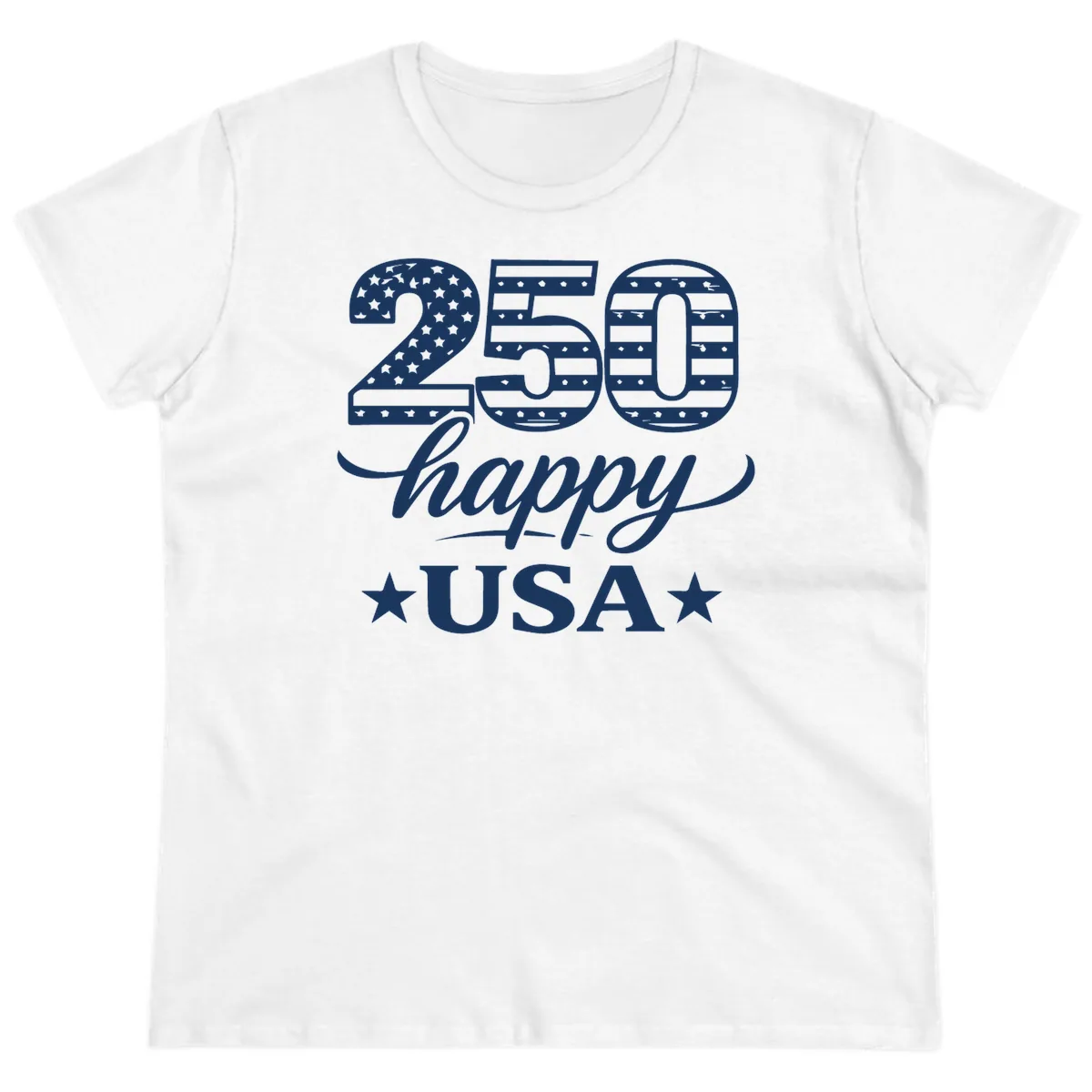America's 250th Happy USA Celebration Ladies Tee in White
