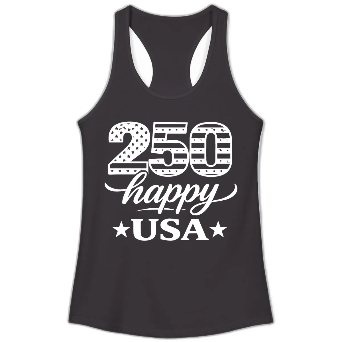 America's 250th Happy USA Celebration Ladies Tank in Black