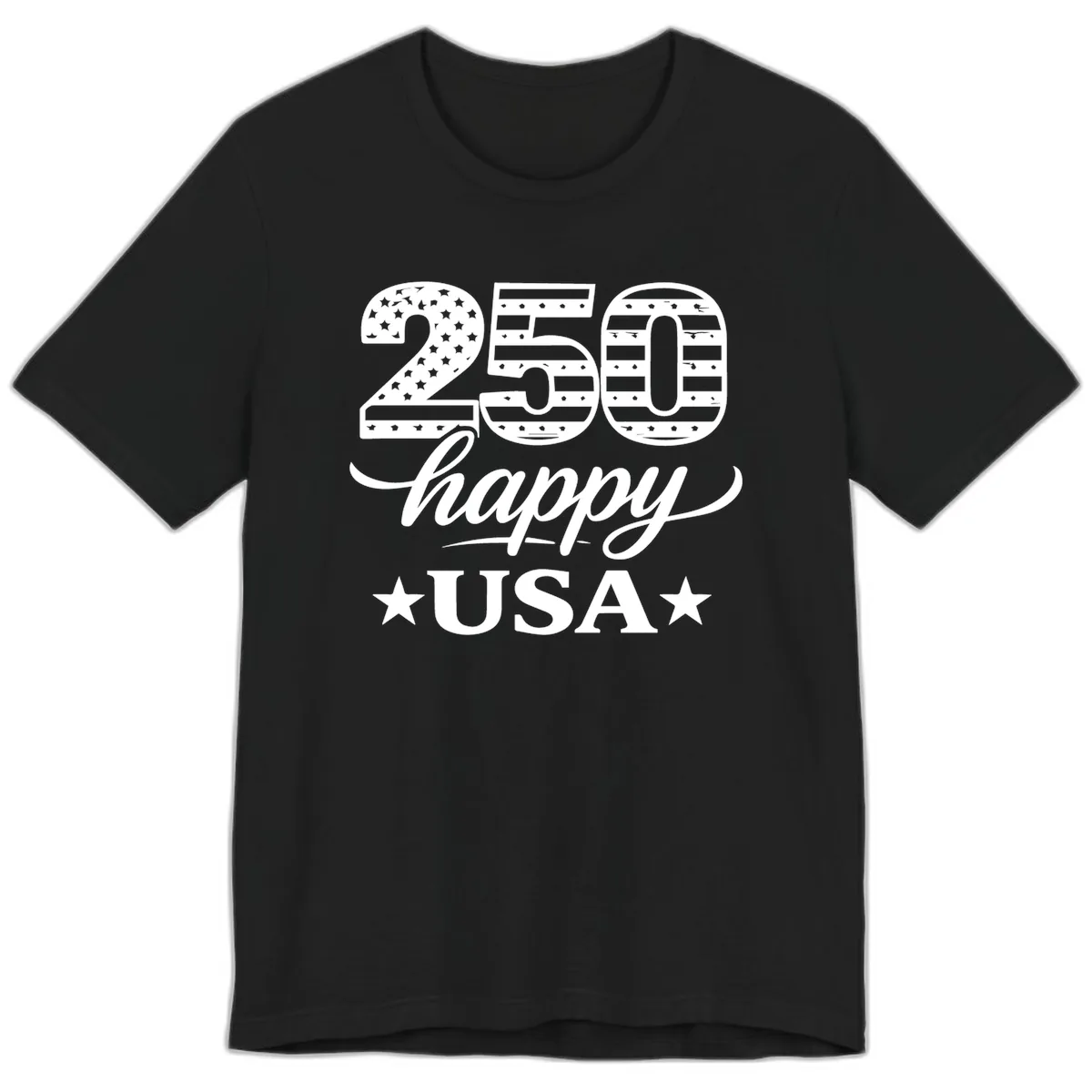 America's 250th Happy USA Celebration Premium T-Shirt in Black
