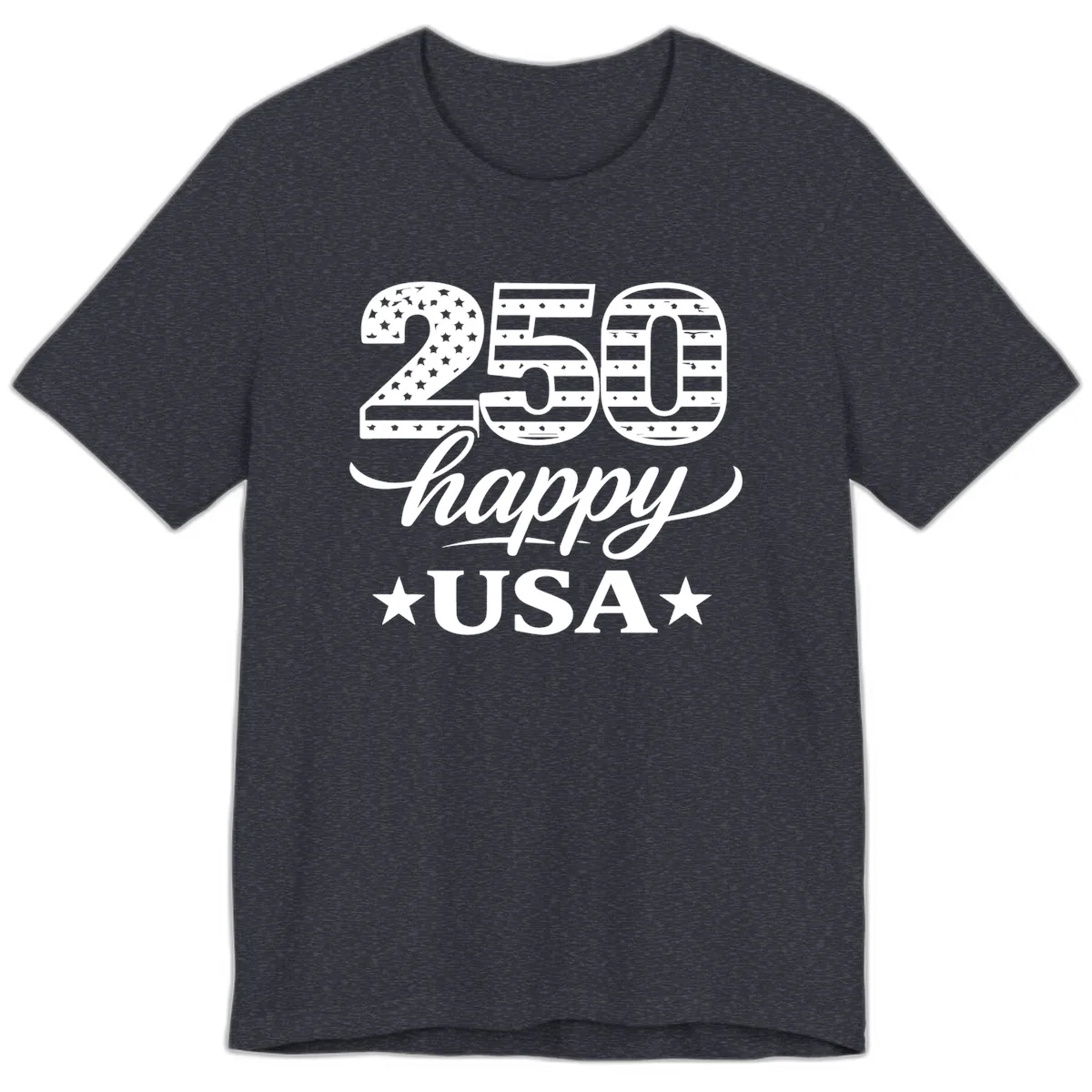 America's 250th Happy USA Celebration Premium T-Shirt in Heather Navy