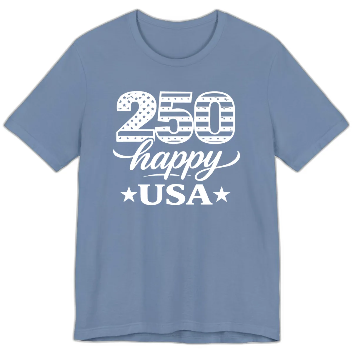 America's 250th Happy USA Celebration Premium T-Shirt in Steel Blue