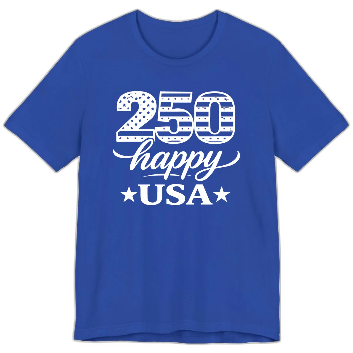 America's 250th Happy USA Celebration Premium T-Shirt in True Royal