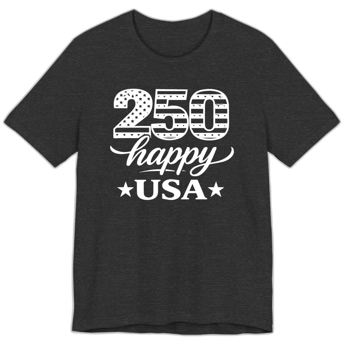 America's 250th Happy USA Celebration Premium T-Shirt in Dark Grey Heather