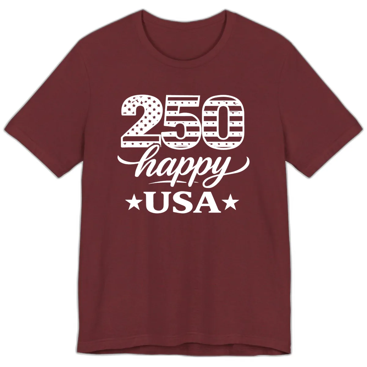 America's 250th Happy USA Celebration Premium T-Shirt in Heather Cardinal