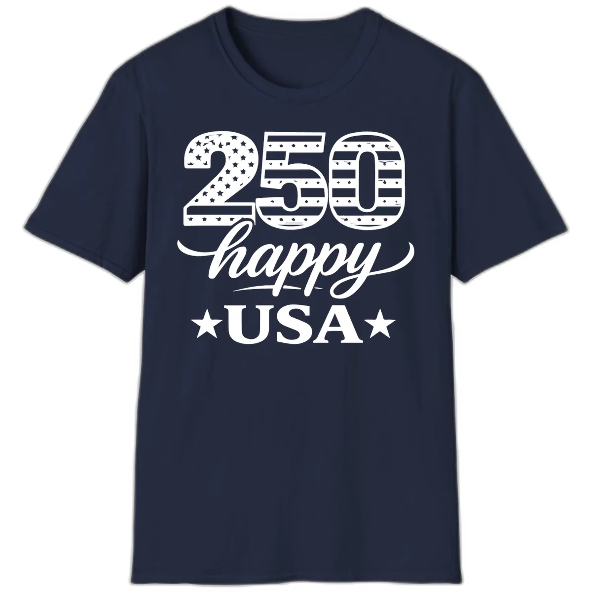 America's 250th Happy USA Celebration T-Shirt in Navy
