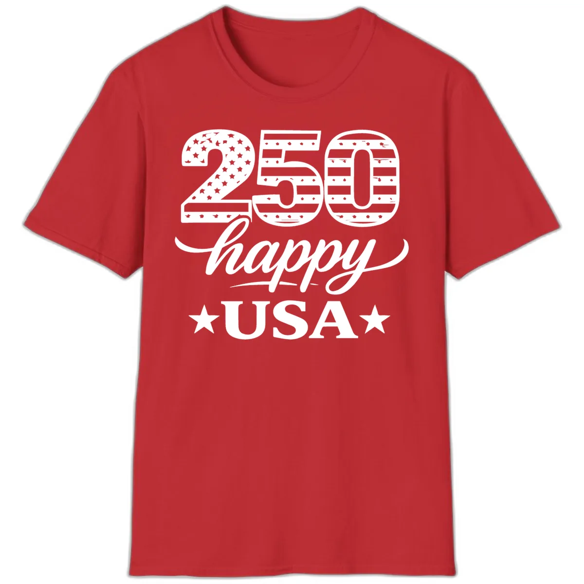 America's 250th Happy USA Celebration T-Shirt in Red