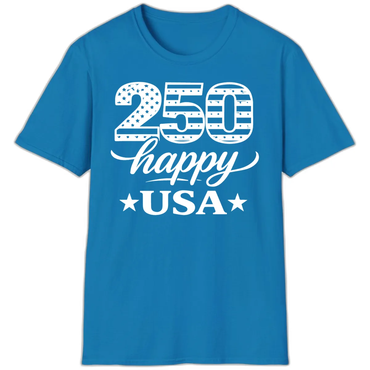 America's 250th Happy USA Celebration T-Shirt in Sapphire