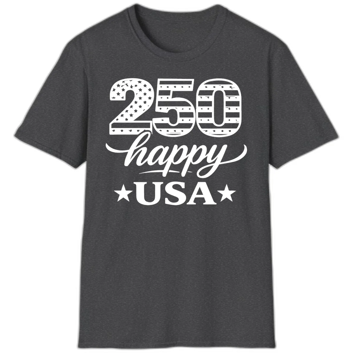 America's 250th Happy USA Celebration T-Shirt in Dark Heather