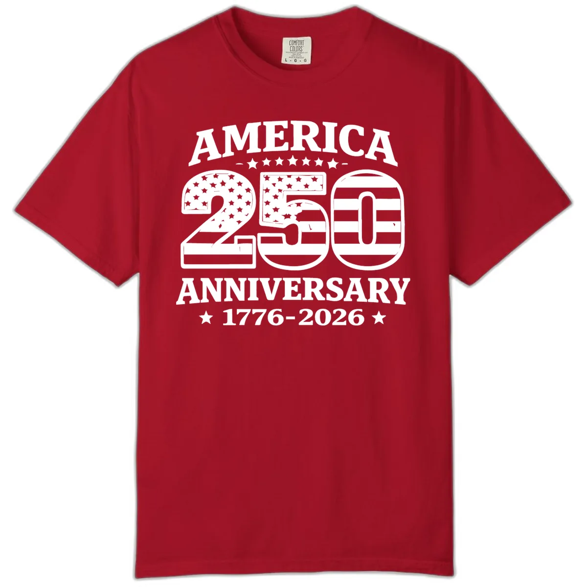 America 250th Anniversary Celebration Comfort Color in Red
