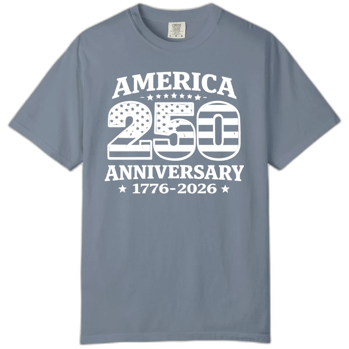 America 250th Anniversary Celebration Comfort Color in Blue Jean