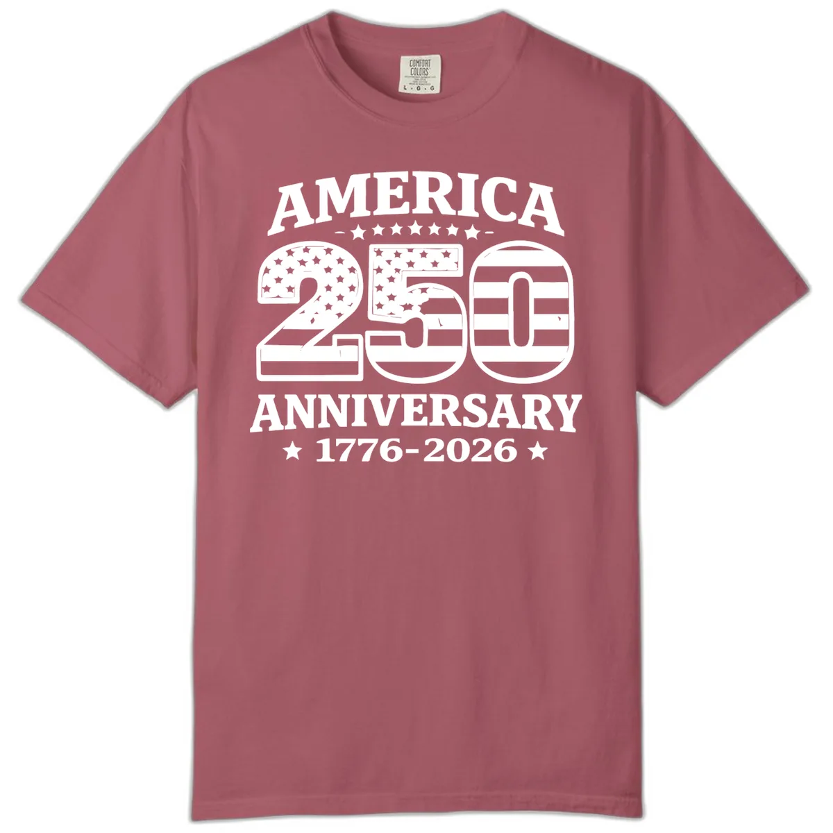 America 250th Anniversary Celebration Comfort Color in Crimson