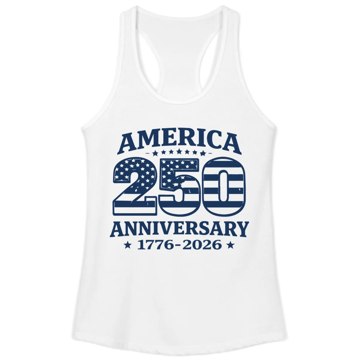 America 250th Anniversary Celebration Ladies Tank in White