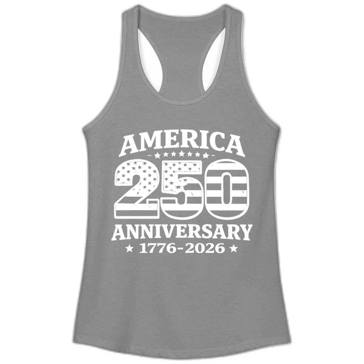 America 250th Anniversary Celebration Ladies Tank in Heather Grey