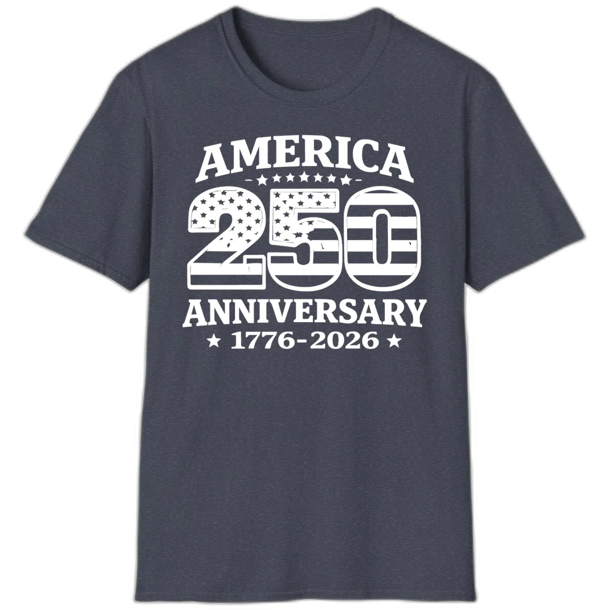 America 250th Anniversary Celebration T-Shirt in Heather Navy