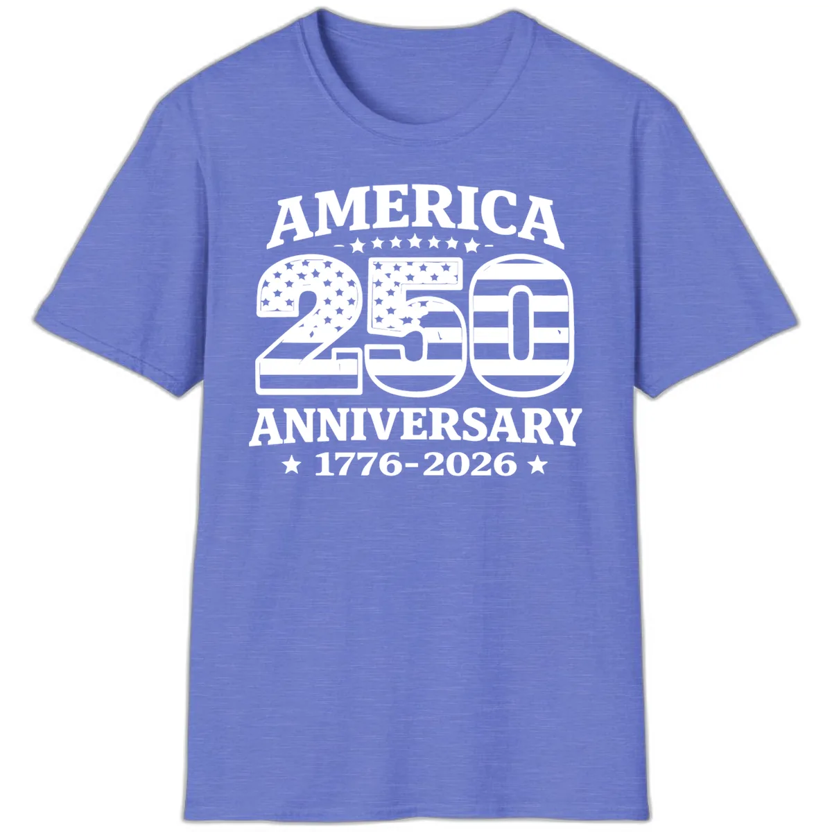 America 250th Anniversary Celebration T-Shirt in Heather Royal