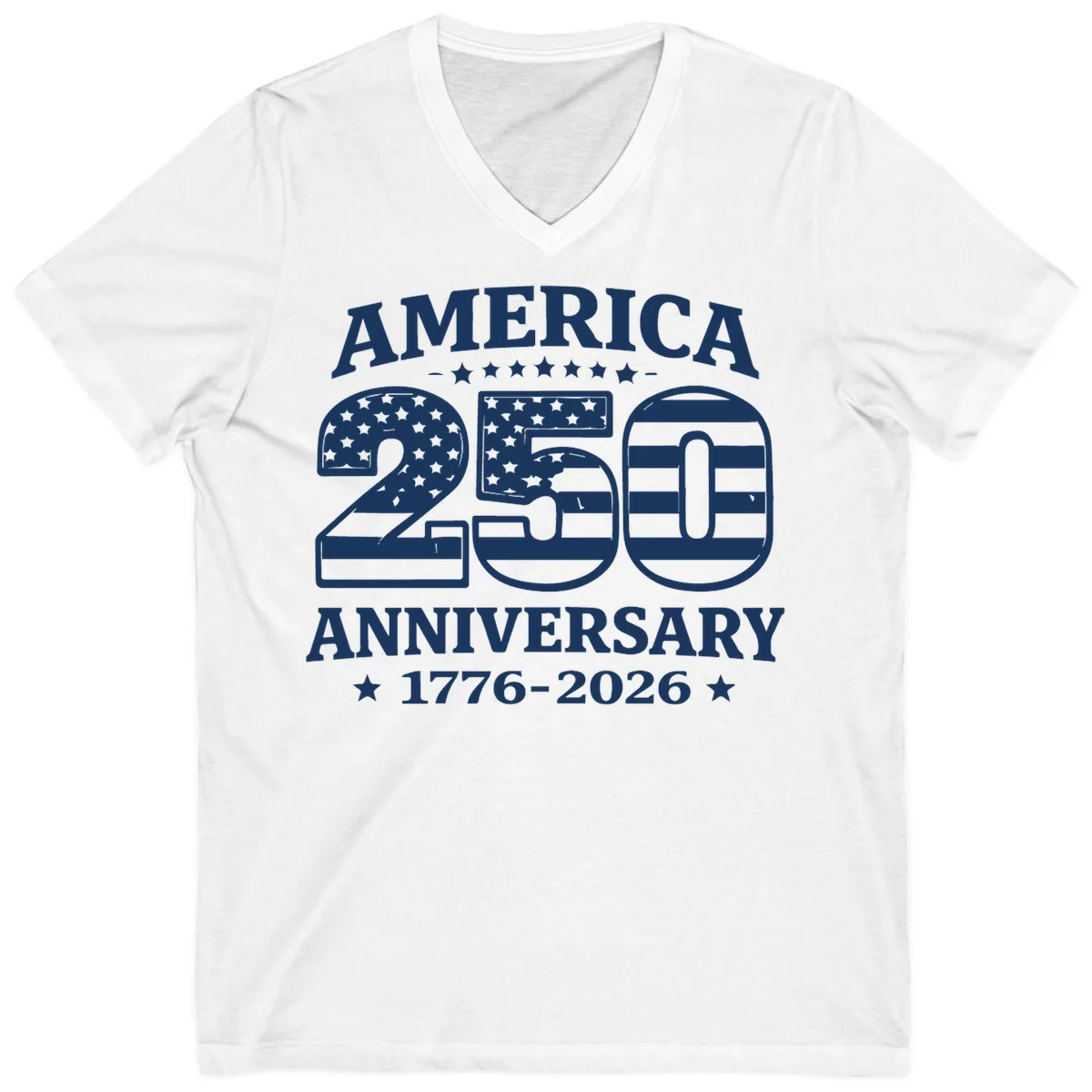 America 250th Anniversary Celebration V-Neck in White