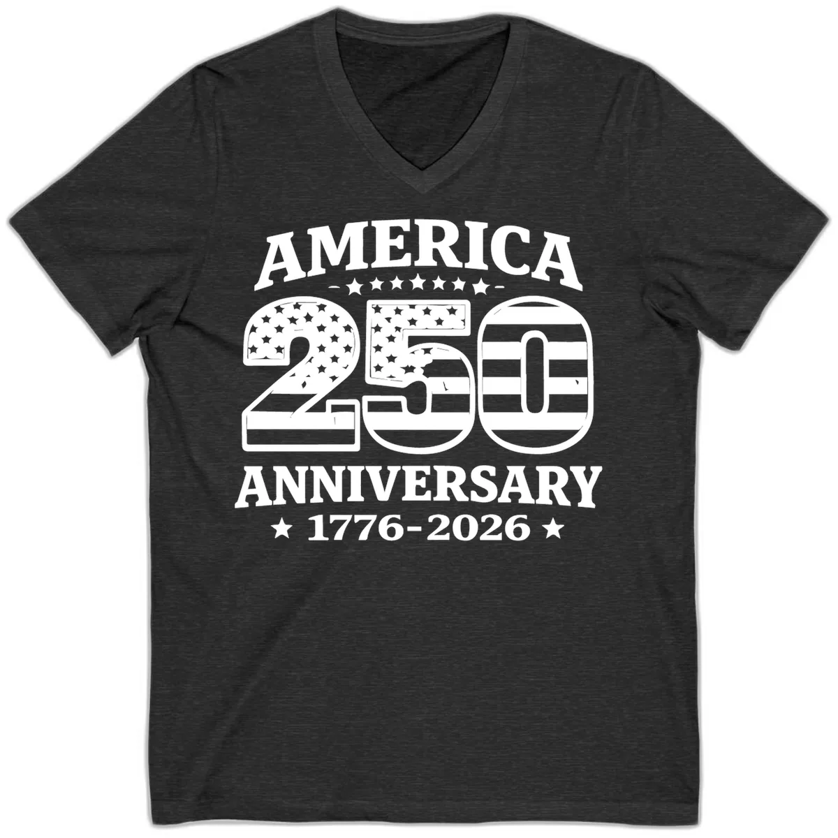 America 250th Anniversary Celebration V-Neck in Dark Grey Heather