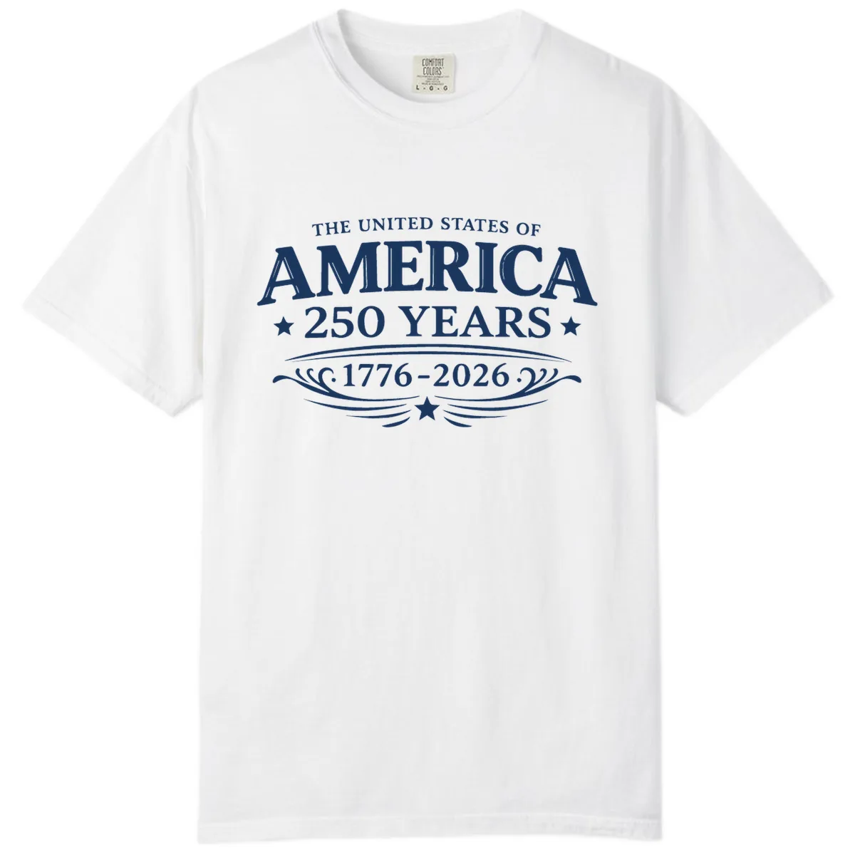 America 250 Years Celebration Design Comfort Color in White