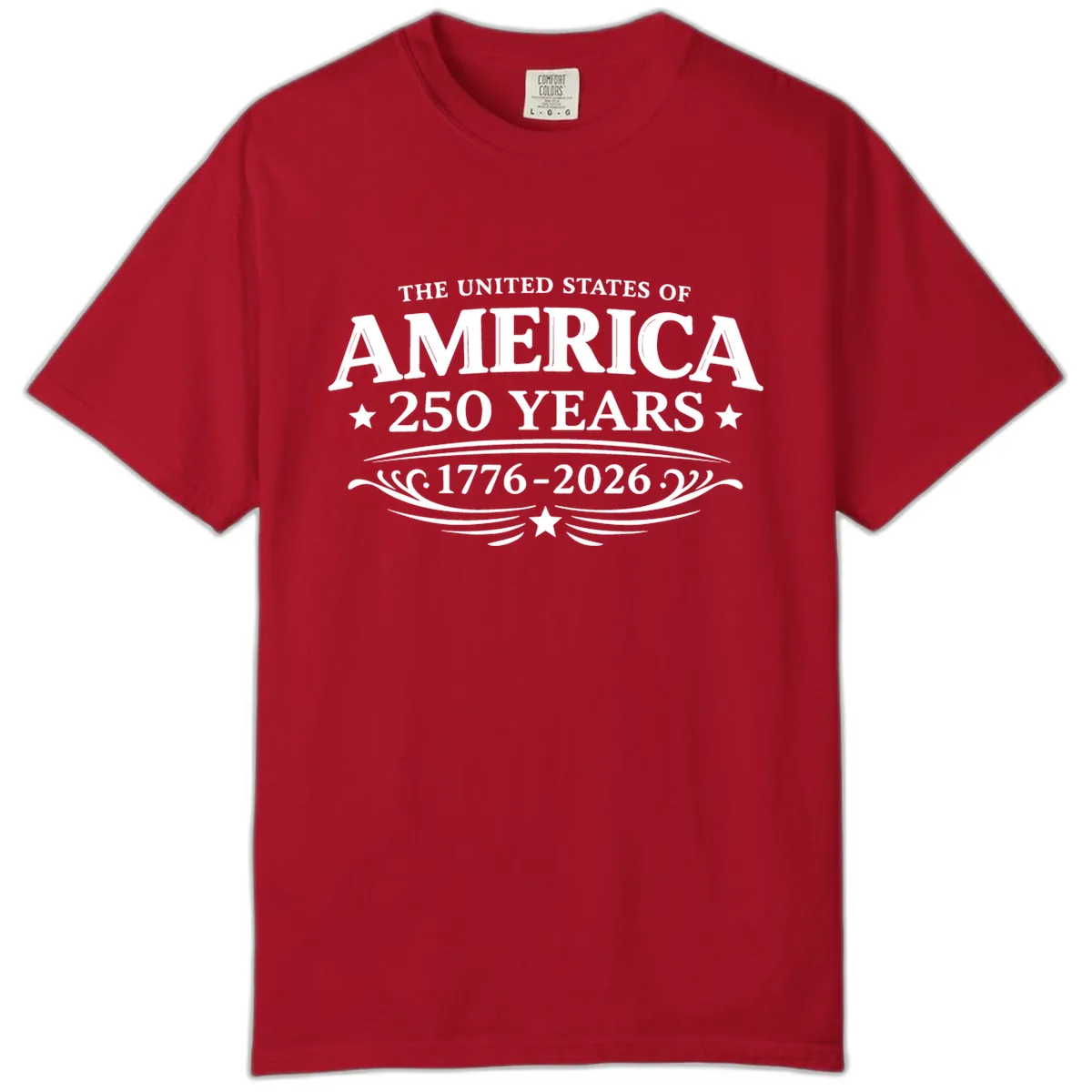 America 250 Years Celebration Design Comfort Color in Red