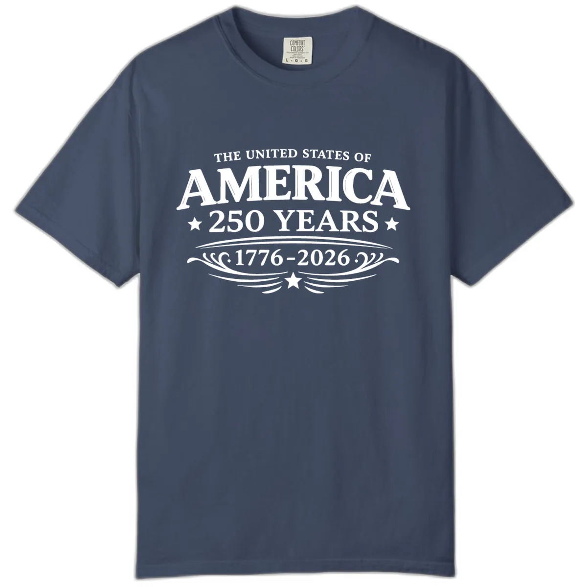 America 250 Years Celebration Design Comfort Color in Midnight