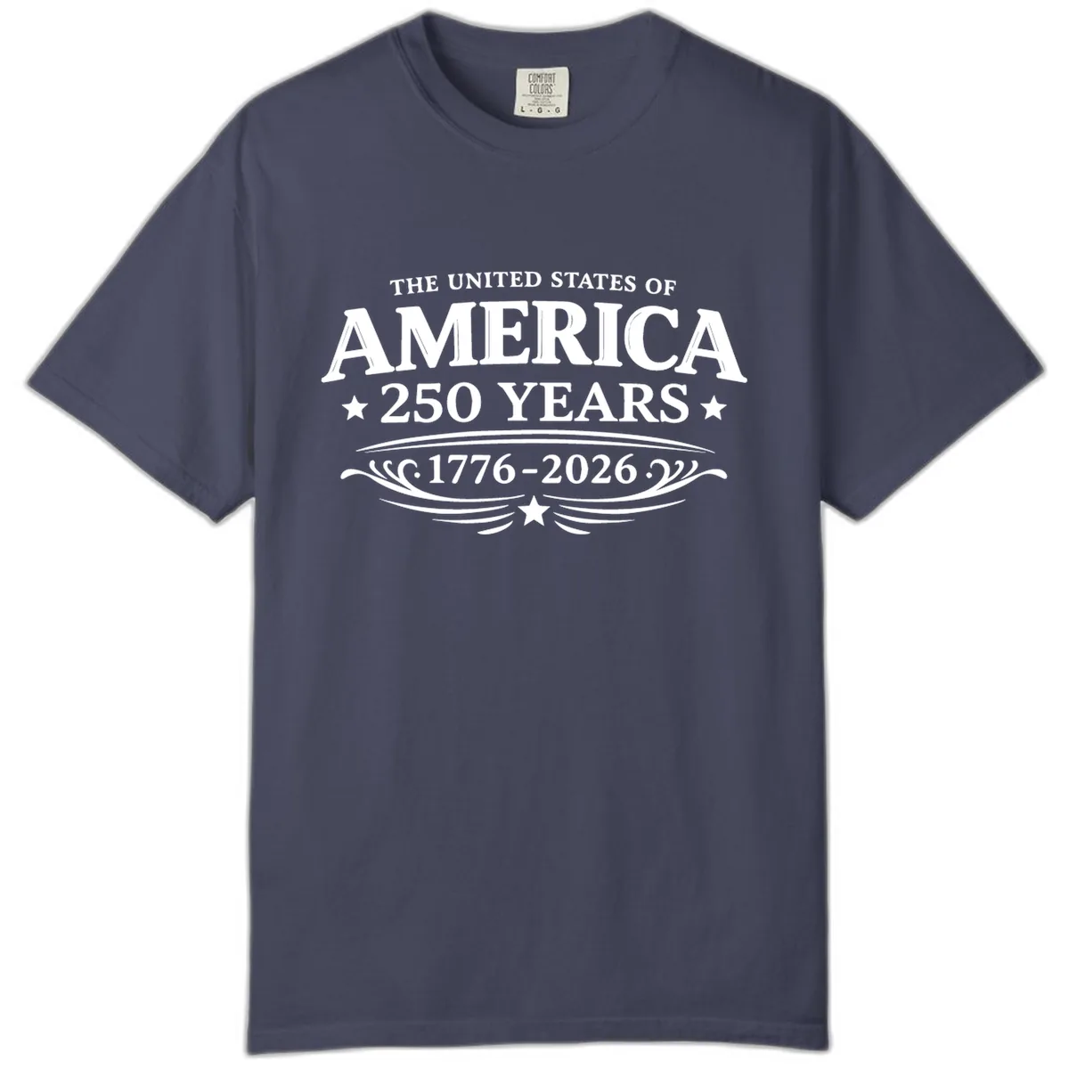 America 250 Years Celebration Design Comfort Color in Denim