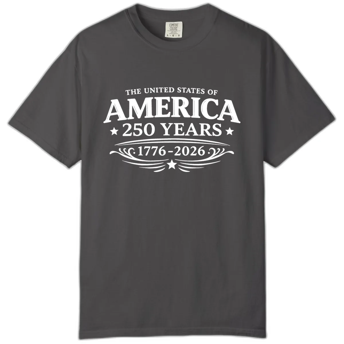 America 250 Years Celebration Design Comfort Color in Graphite