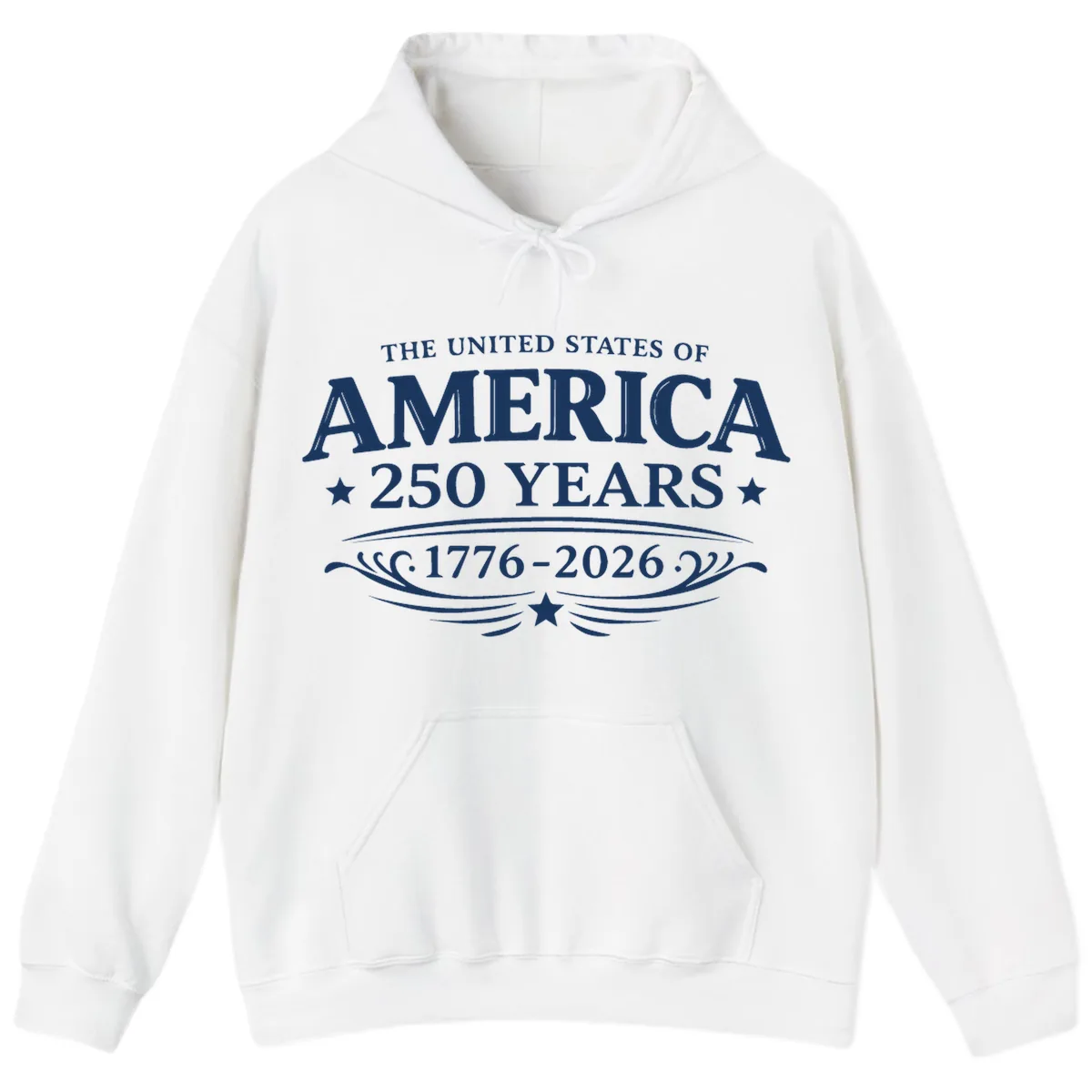 America 250 Years Celebration Design Hoodie in White
