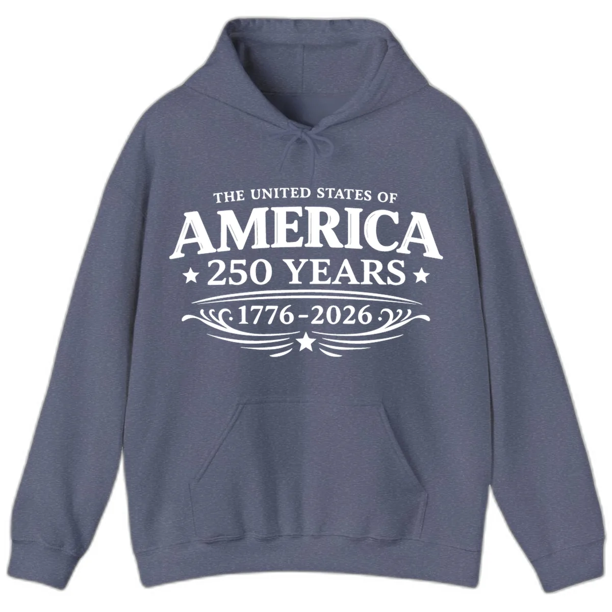 America 250 Years Celebration Design Hoodie in Heather Navy