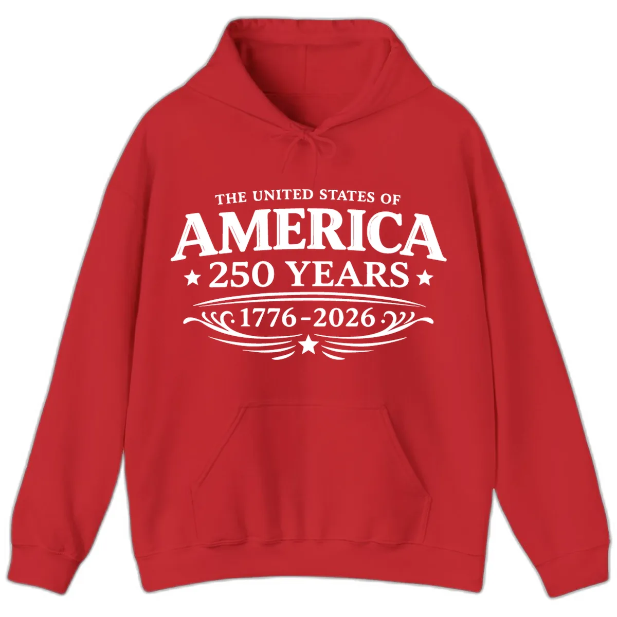 America 250 Years Celebration Design Hoodie in Red