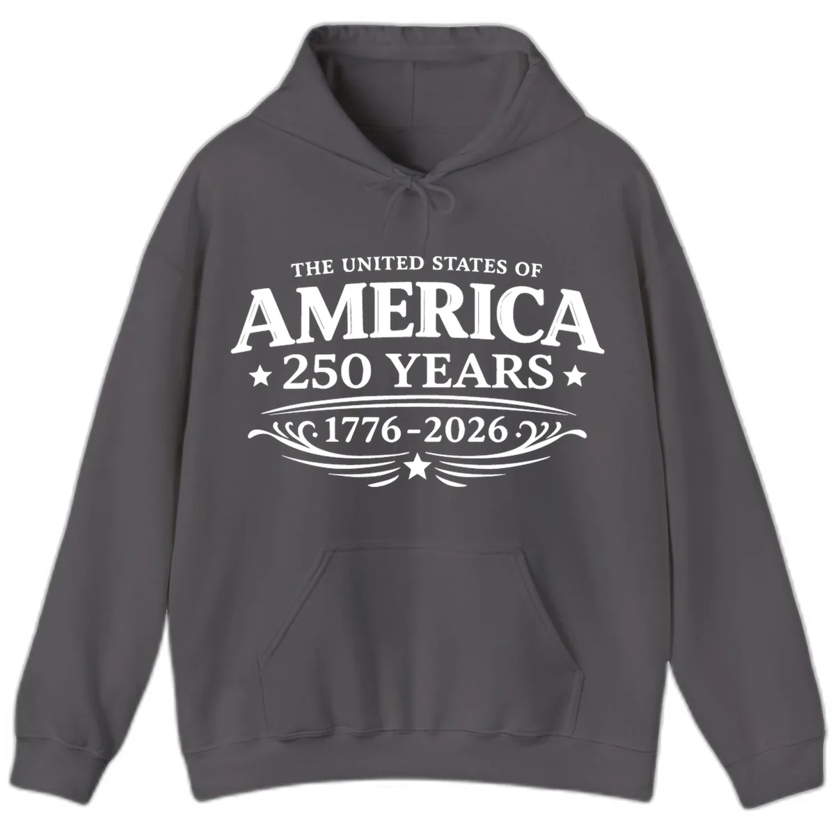 America 250 Years Celebration Design Hoodie in Charcoal