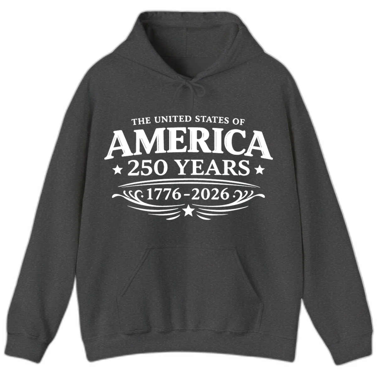 America 250 Years Celebration Design Hoodie in Dark Heather
