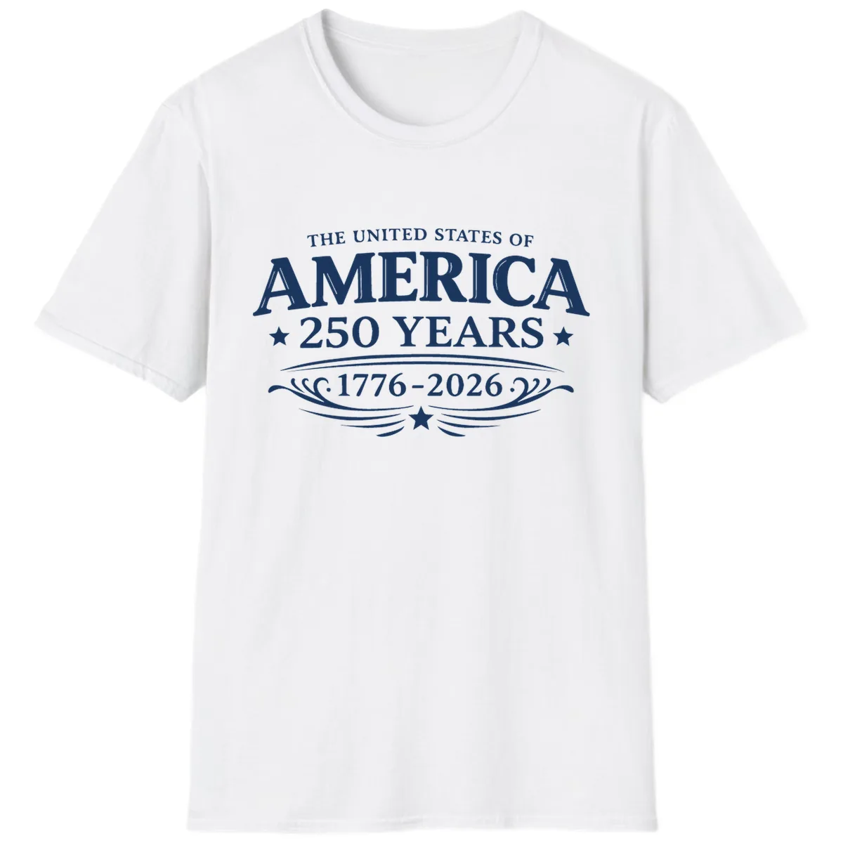 America 250 Years Celebration Design T-Shirt in White