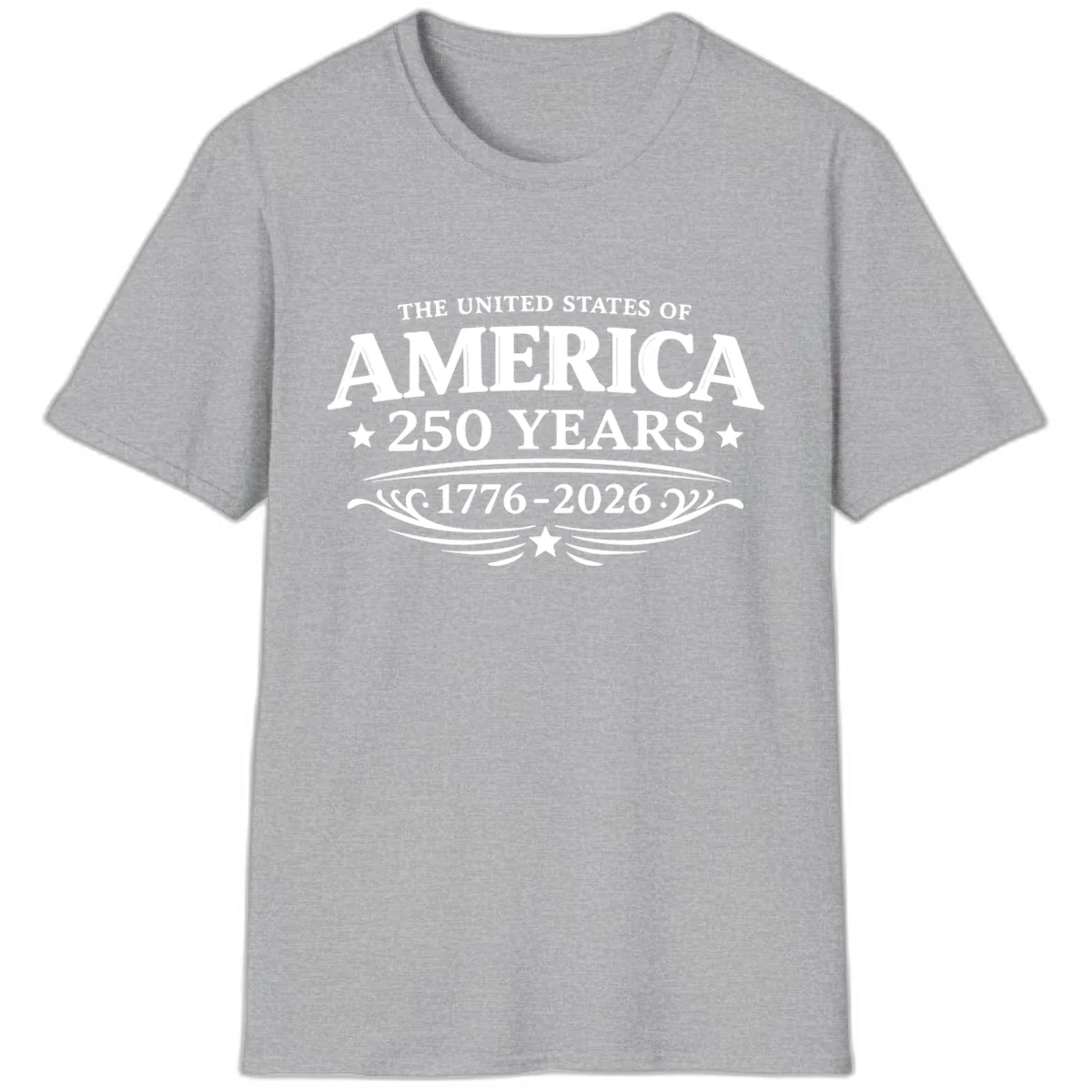 America 250 Years Celebration Design T-Shirt in Sport Grey