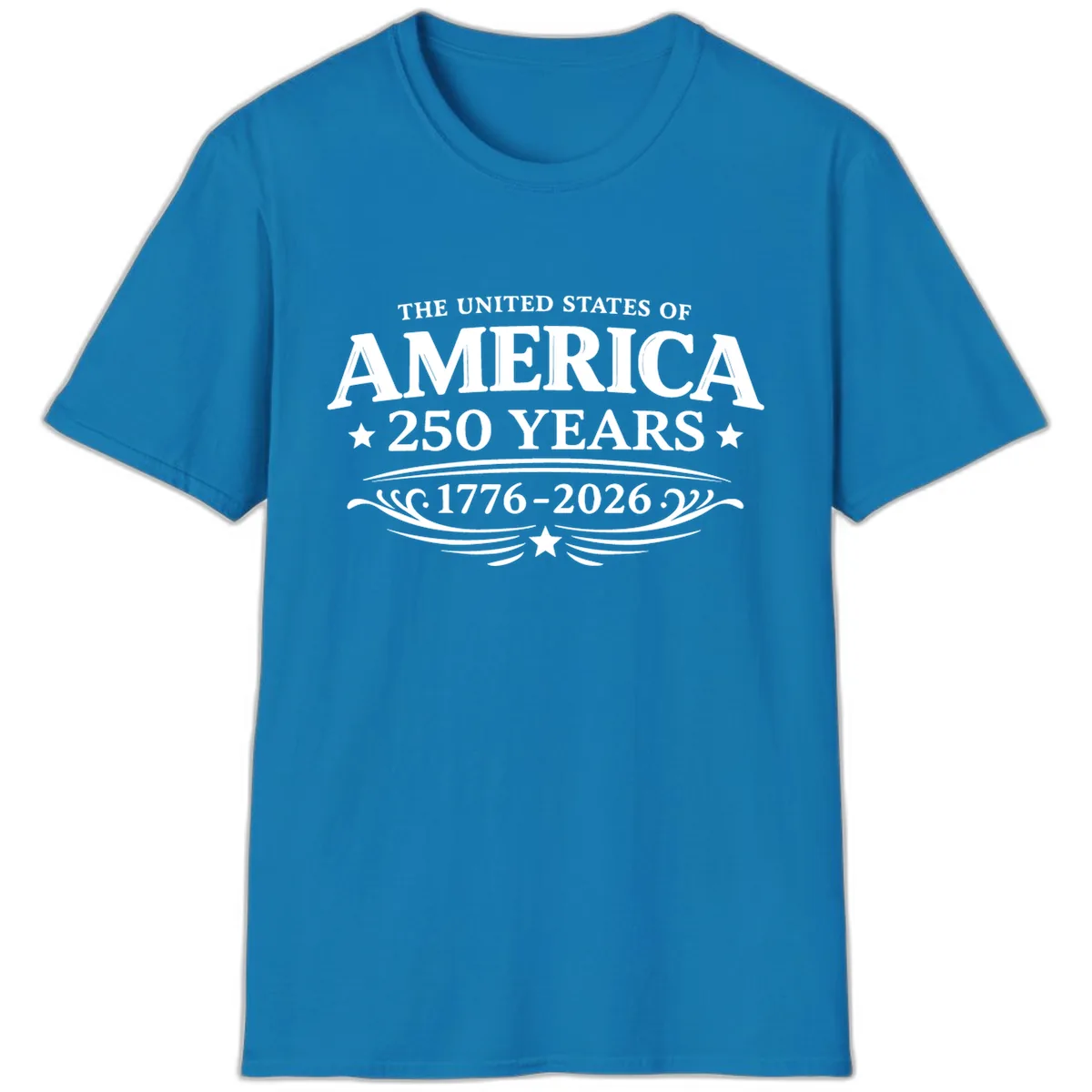 America 250 Years Celebration Design T-Shirt in Sapphire